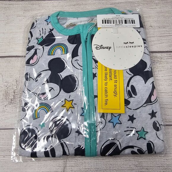NIB Little Sleepies Disney Mickey Forever Zippy Size 6-12 months